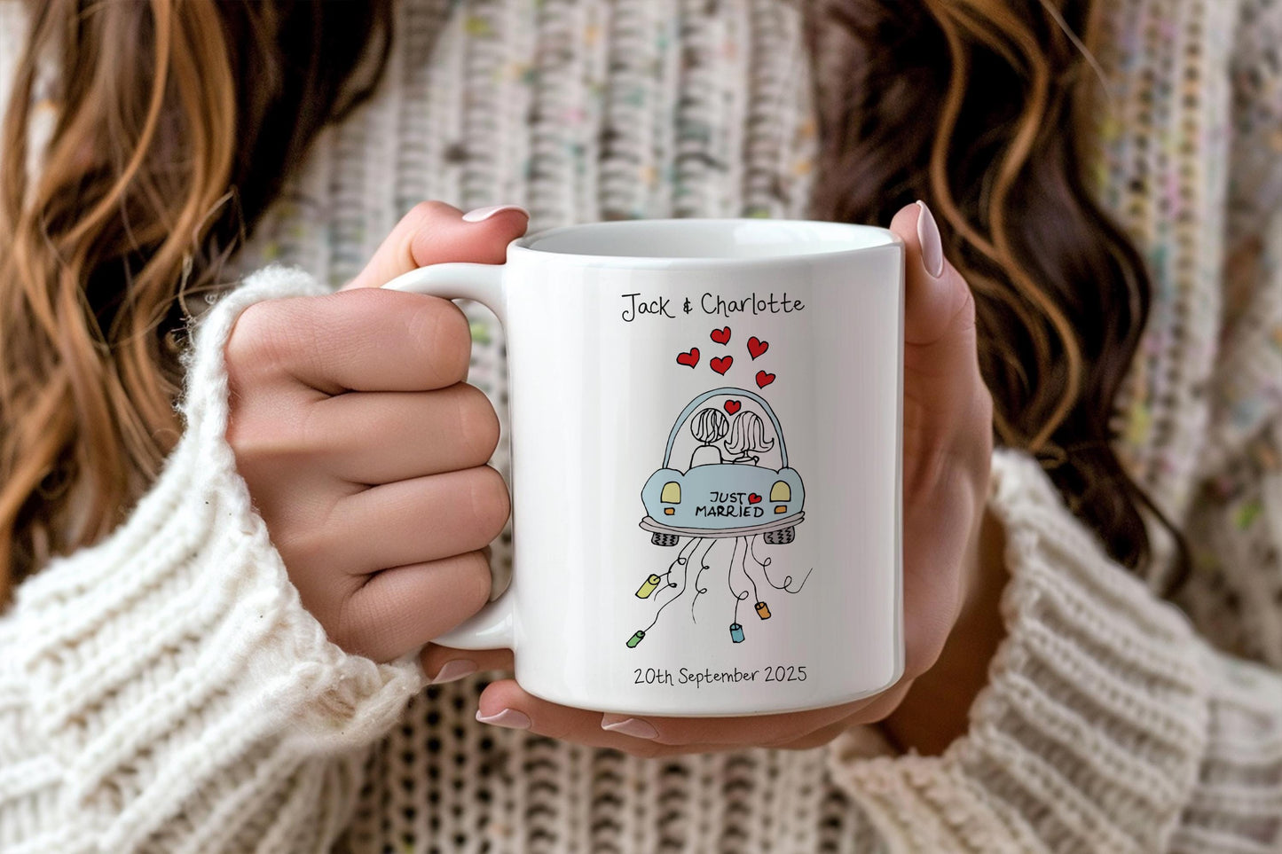 Personalised Wedding Mugs: Custom Couple Gift, just married, newlywed gift, couple gift, wedding gift idea