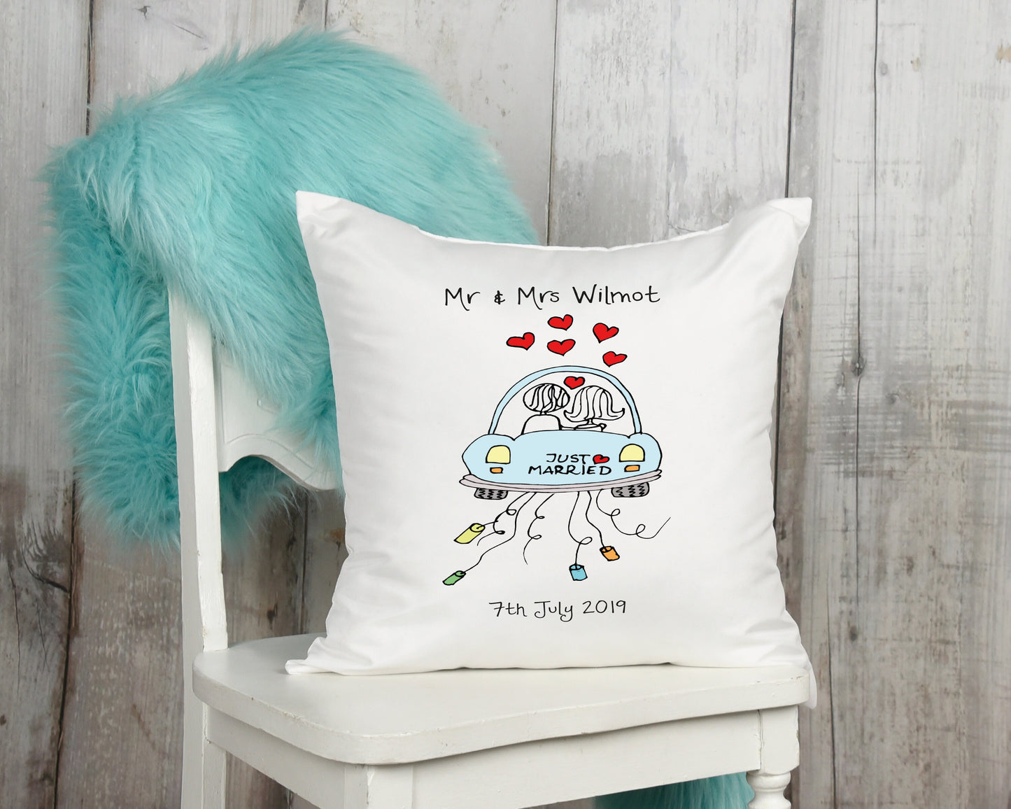Personalised Wedding Cushion: Custom Canvas Couple Gift