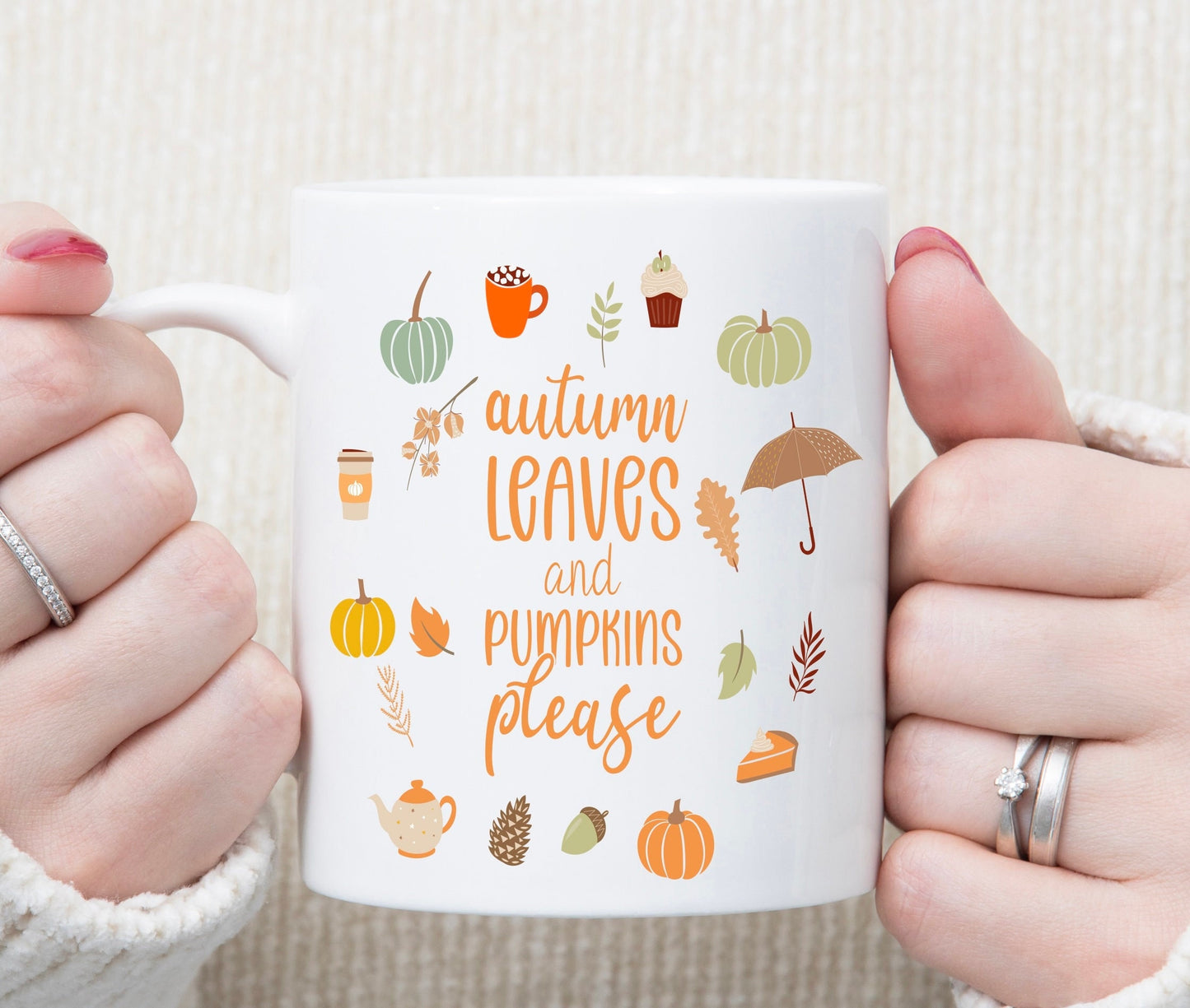 Autumn Leaves Pumpkin Mug: Fall Home Decor, autumn mug, autumn girl. sweater weather