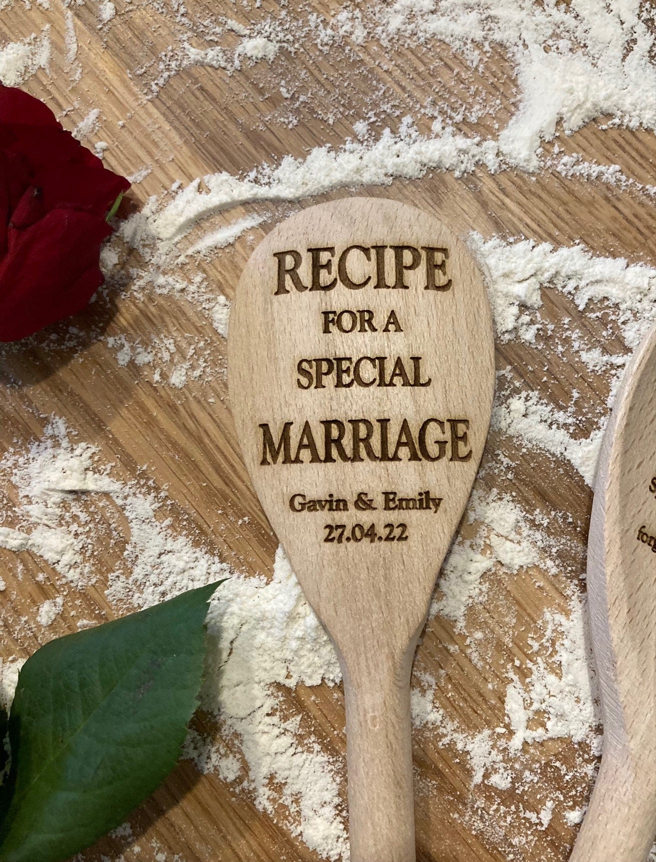 Personalised wooden spoon, recipe for special marriage, wedding gift, gift for couples, new couple gift, wedding quote, bridal shower gift