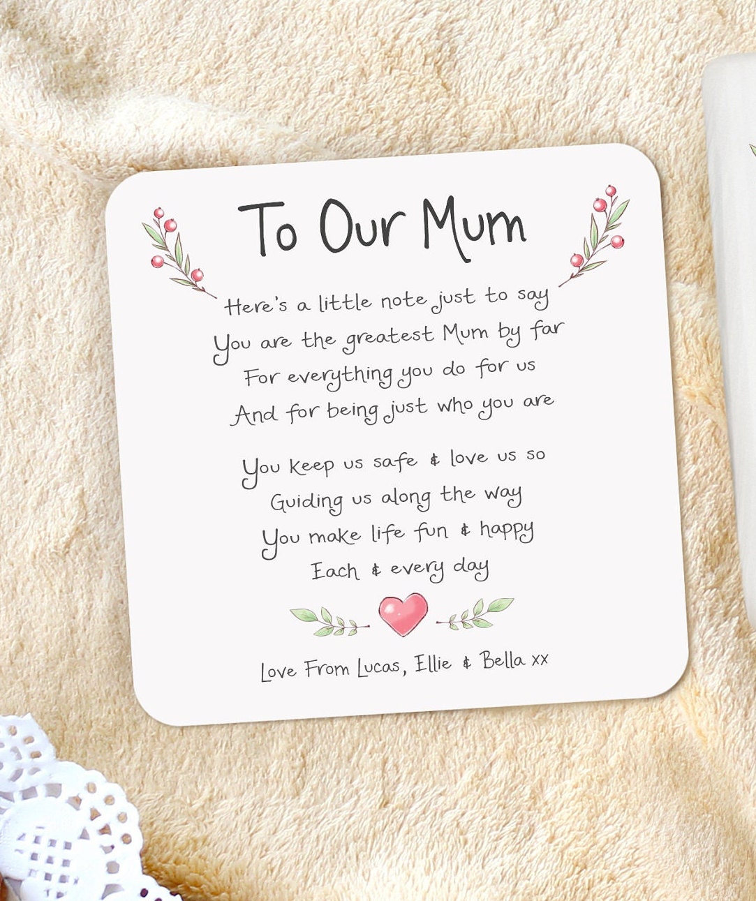 To mummy, to our mum, mum poem, mummy poem gift, best mummy gift, gift from kids, gift to mum, mothers day, mummy gift, mummy quote, mums