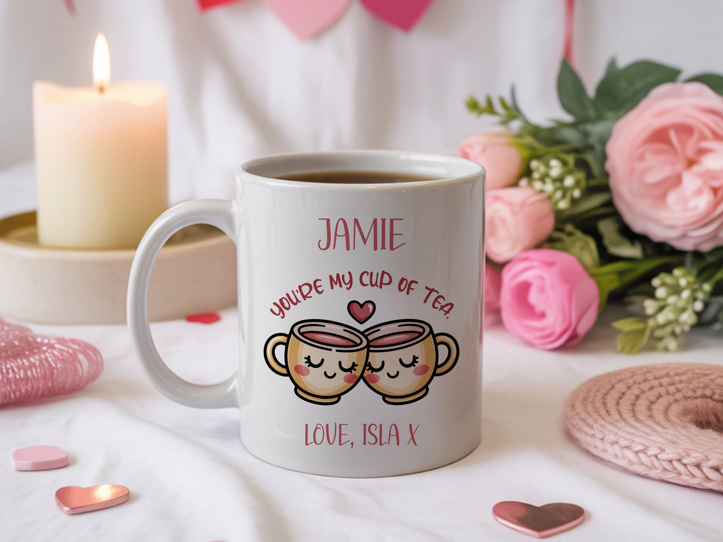 Personalised Valentine's Day Mug, Funny Gift for Boyfriend, Girlfriend, my cup of tea, best tea, tea lover, couple gift