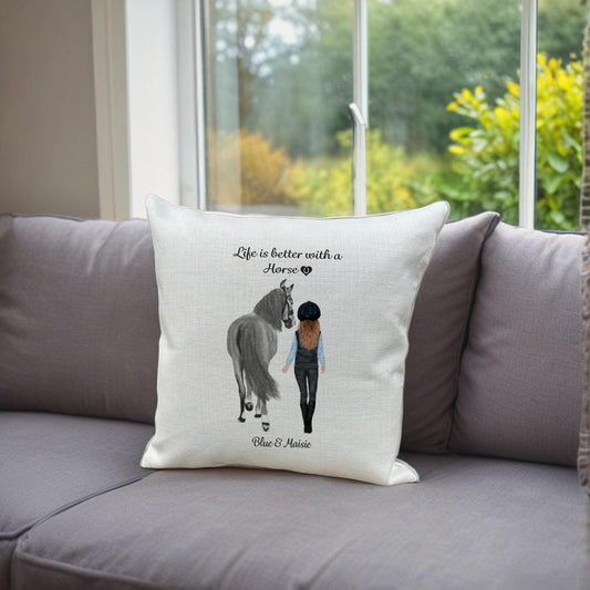 Personalised Horse Lover Cushion: Custom Equestrian Gift, horse lover, horsey gift, rider gift