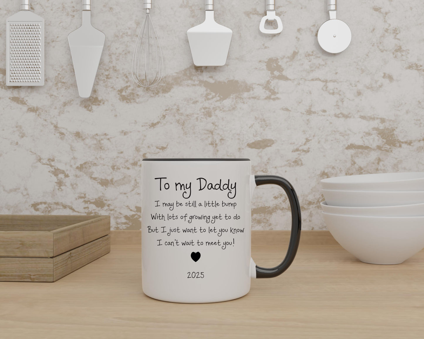 Daddy To Be Mug: Gift From Bump, New Dad Gift, new daddy, from the bump, new parent, due 2025, due 2026