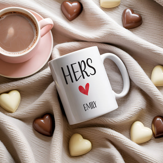 Personalised hers his mug with couple names / Cute Valentine's Day gift / Gift for couples / Anniversary Gifts / Husband and wife Mug