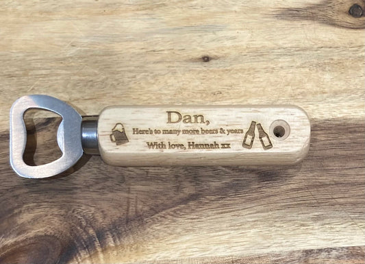 Personalised bottle opener, engraved bottle opener. gift for boyfriend. anniversary, valentines, beers years, husband gift, beer gift