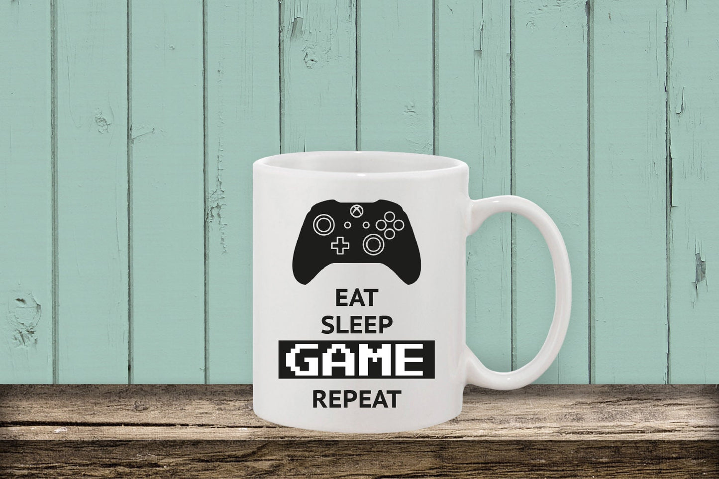 Eat Sleep Game Repeat, Gamers Mug. Mug idea for Gamer. Gift idea for Gamer. Gaming gift idea. Eat Sleep Repeat. Gaming life