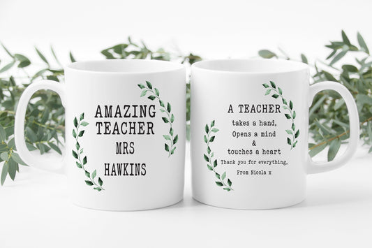 Personalised Teacher Mug & Coaster Set: Thank You Gift