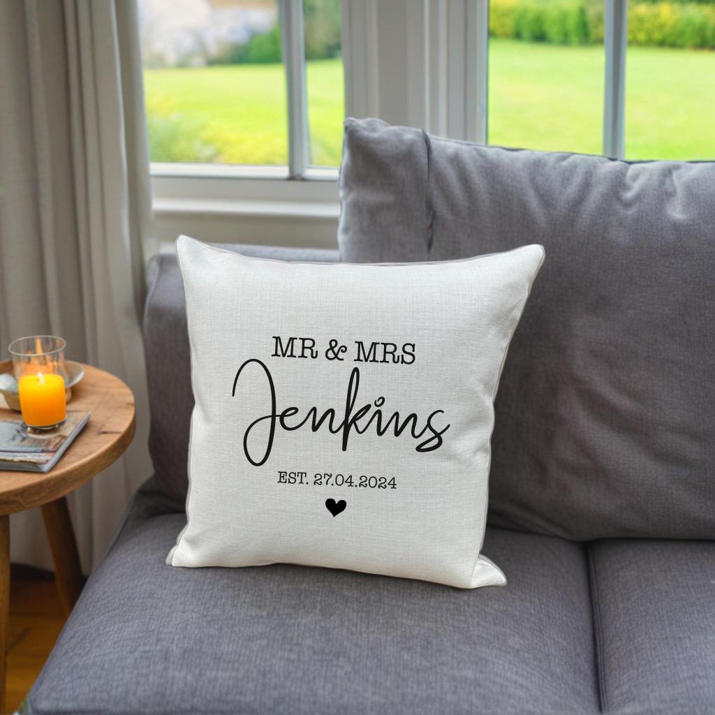 Wedding gift, wedding couple, wedding cushion, mr and mrs, simple wedding, anniversary gift, couple gift, marriage gift