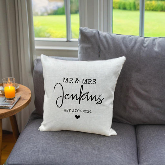 Wedding gift, wedding couple, wedding cushion, mr and mrs, simple wedding, anniversary gift, couple gift, marriage gift