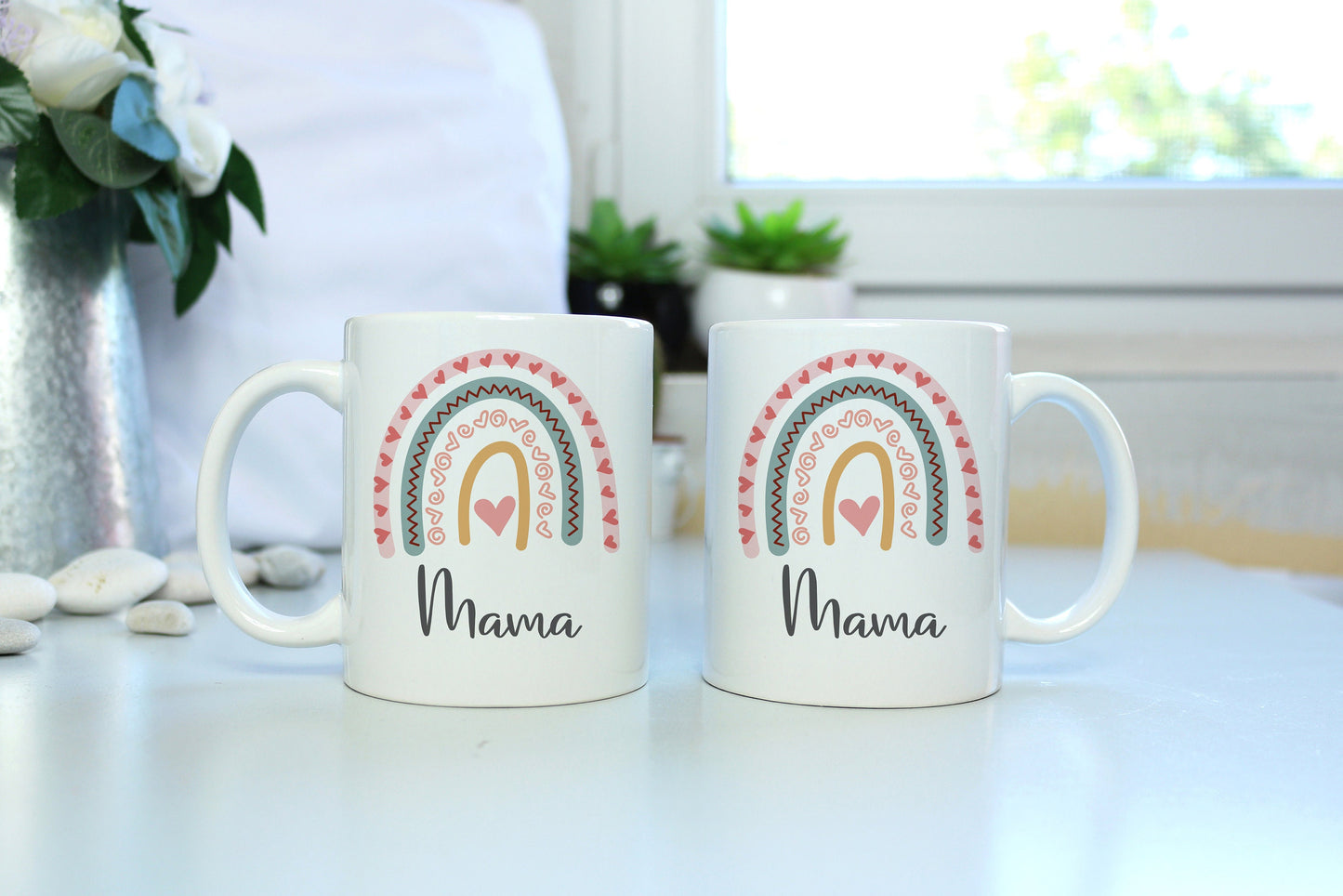 Personalised Rainbow Mug, gift for mum, gift for mummy, gift for grandma, gift for her, new mum gift, new grandparent gift