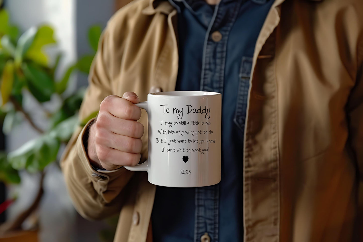 Daddy To Be Mug: Gift From Bump, New Dad Gift, new daddy, from the bump, new parent, due 2025, due 2026