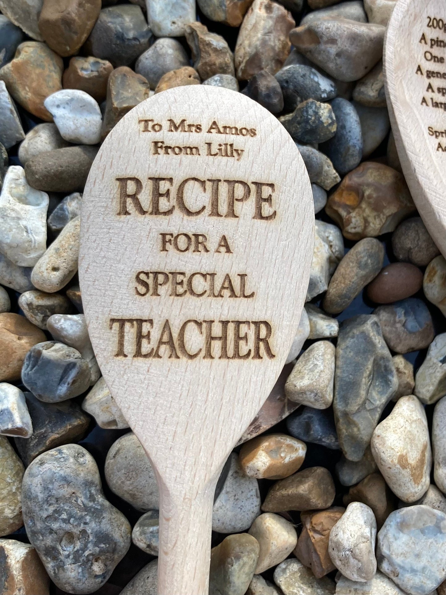 Personalised Wooden Spoon Gift for Teacher Recipe for Special Teacher End Year Teacher Keepsake Cookery Teacher Decoration Unique Teacher