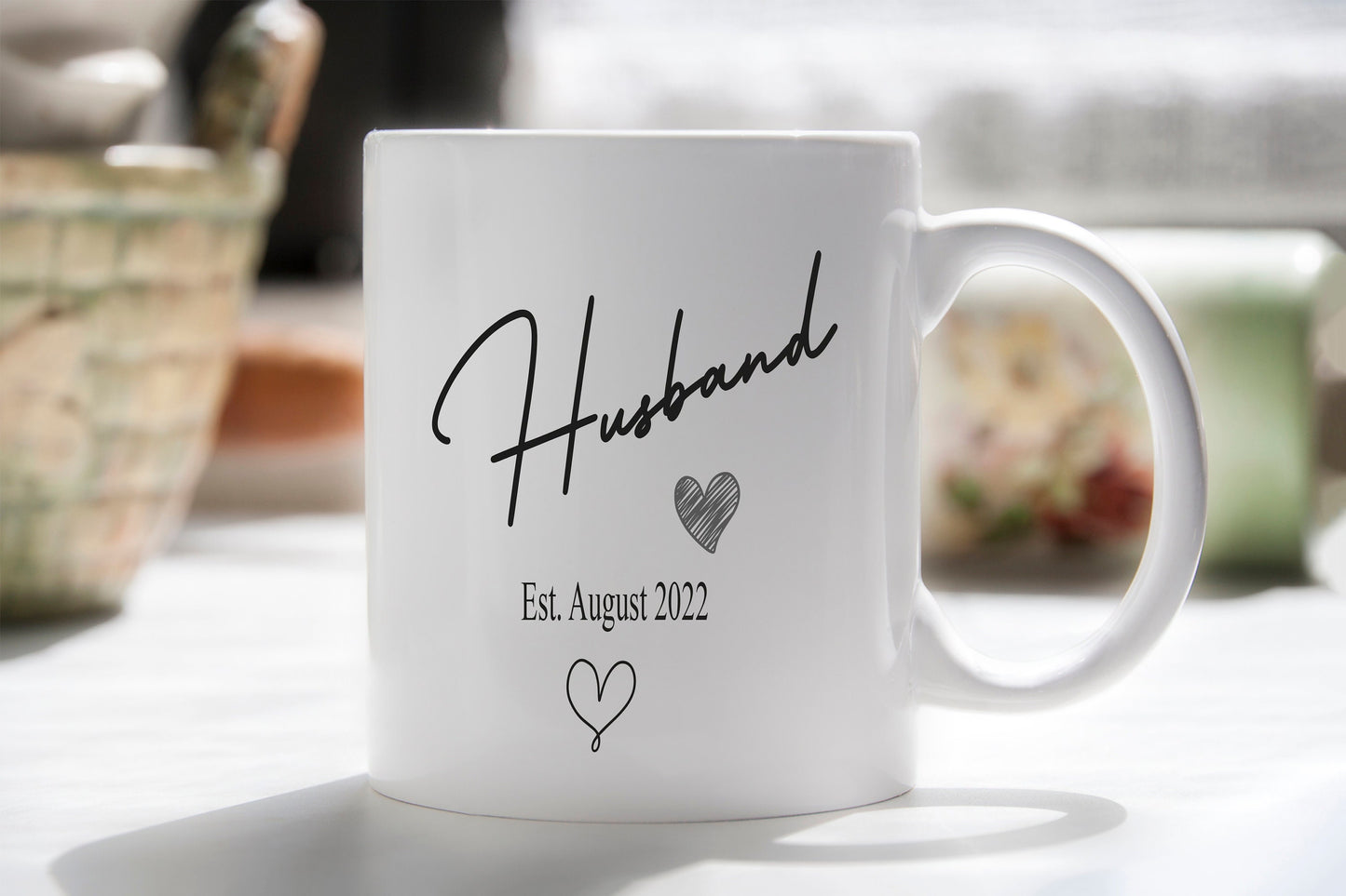Personalised Husband and Wife Mugs, wedding gift, gift for newlyweds, Mr and Mrs Coffee Cups, Unique Wedding Present for Couples
