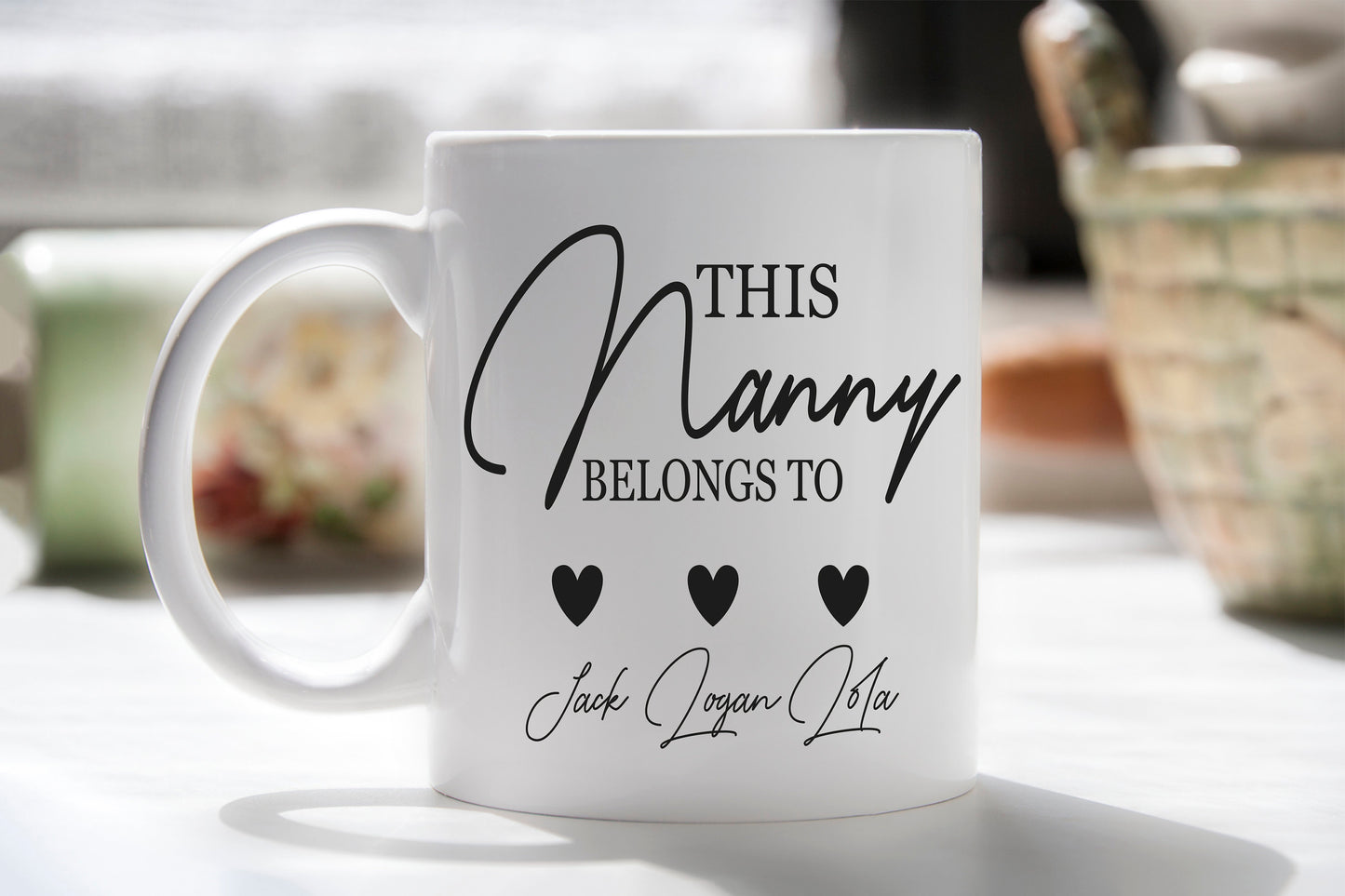 Personalised Nanny Mug: Custom Grandchildren Names, Grandma Gift