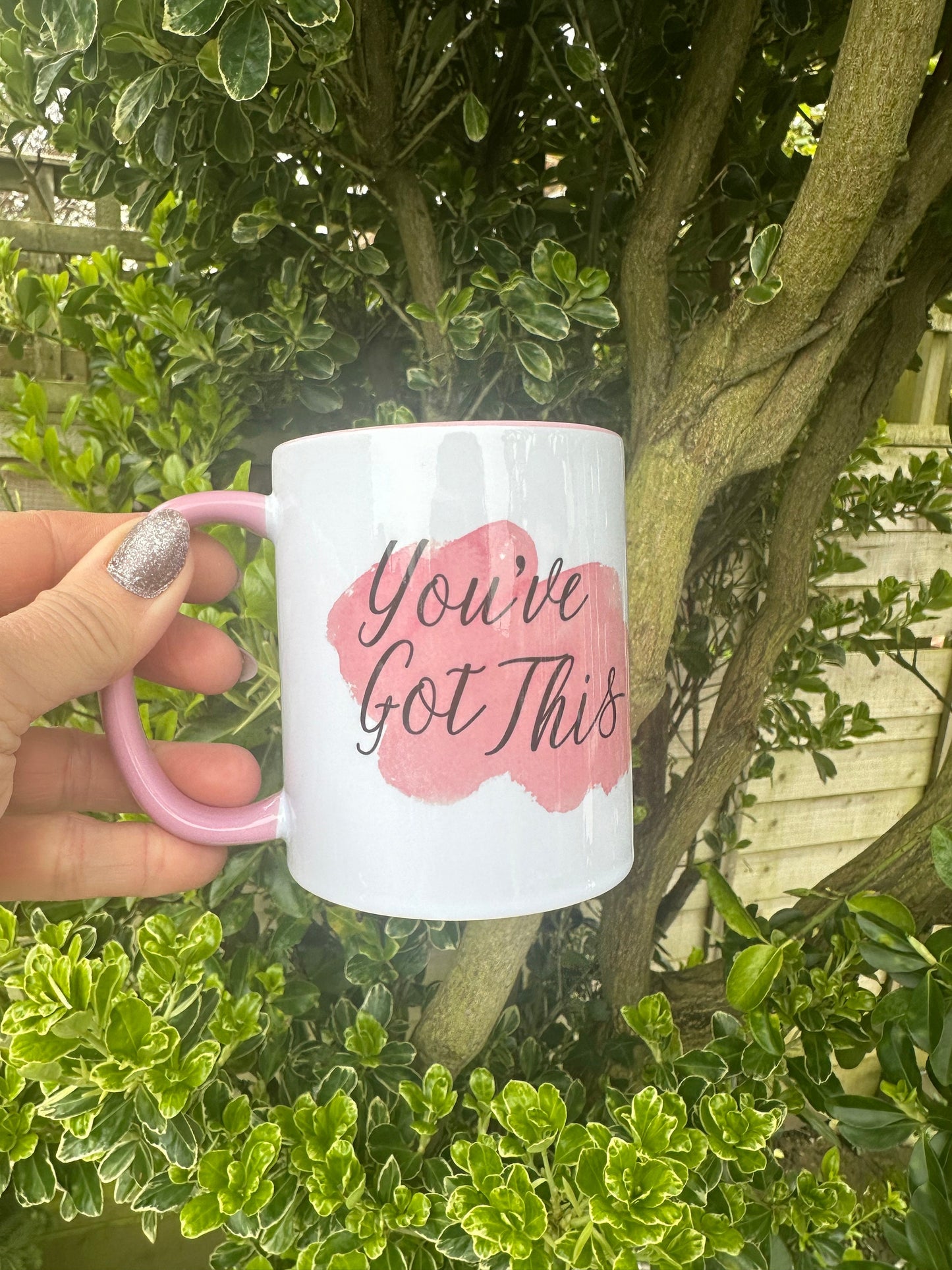 Inspirational Quote Mug: You've Got This, Pink Handle, motivational, friend gift, postivity