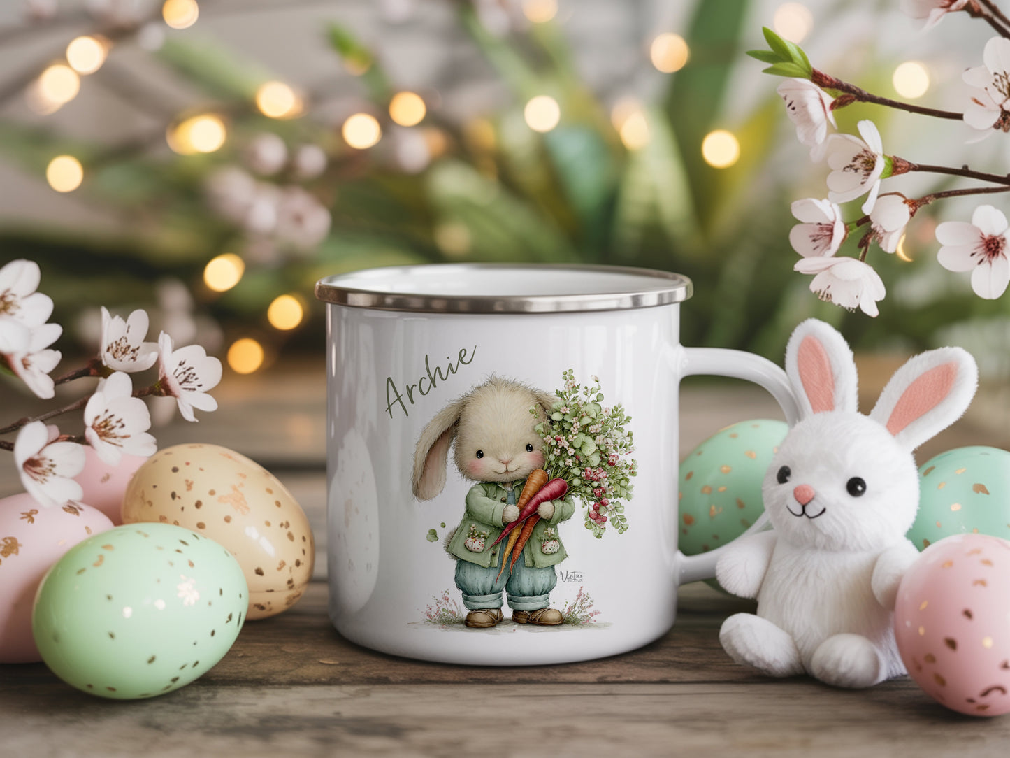 Personalised rabbit mug, easter bunny, easter gift, alternative gifting, children's, adults
