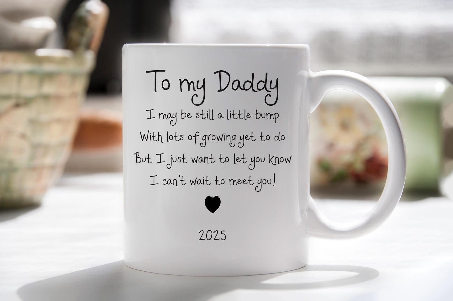 Daddy To Be Mug: Gift From Bump, New Dad Gift, new daddy, from the bump, new parent, due 2025, due 2026