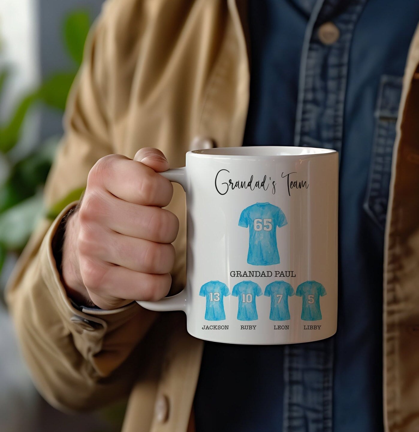 Personalised Football mug, gift for football fan, dad's team, grandad's team, personalised football team gift