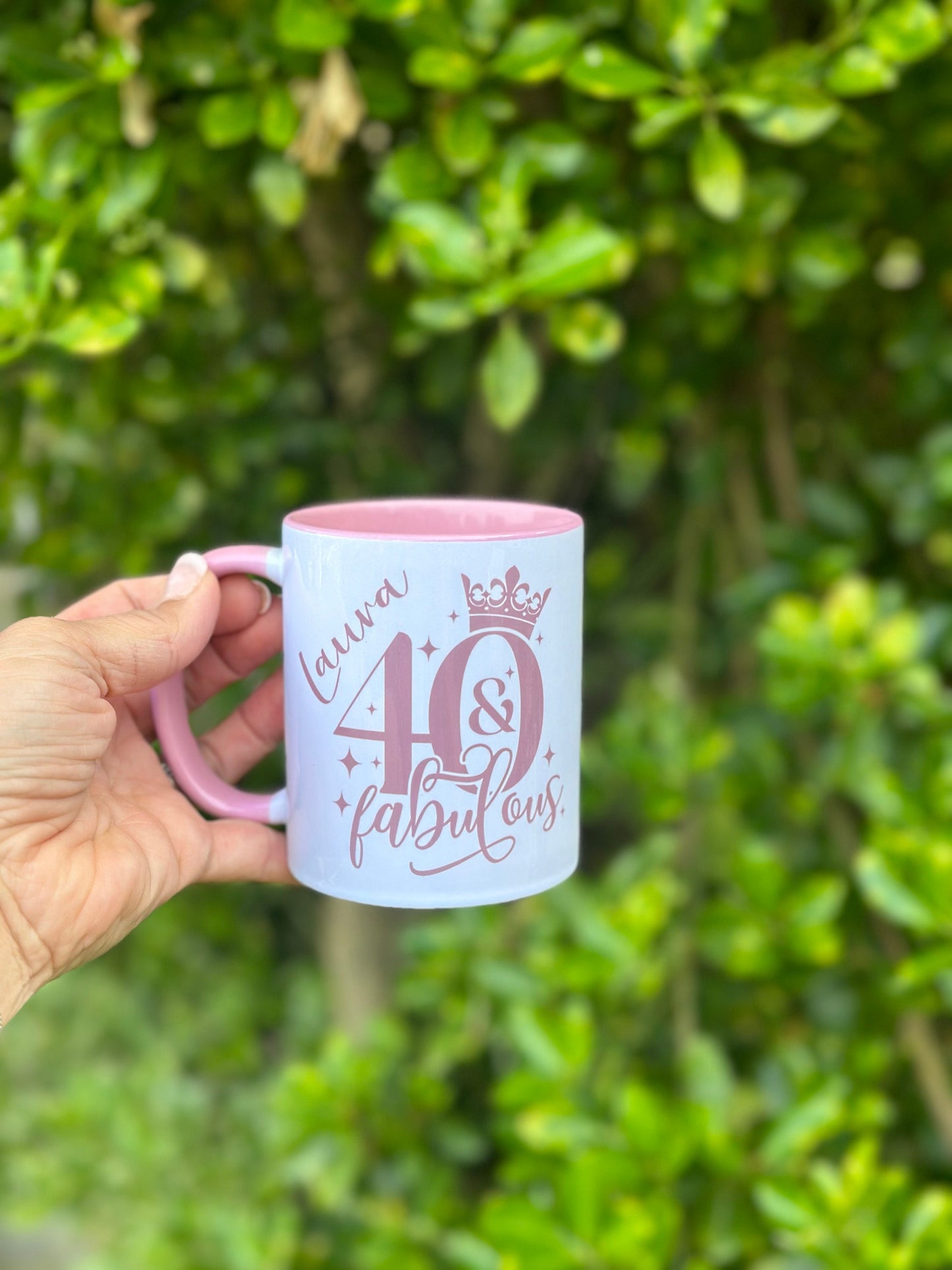 40th birthday mug, 40 birthday gift, fabulous at forty, forty quote, personalised 40 mug, personalised mug for her, 40 quote