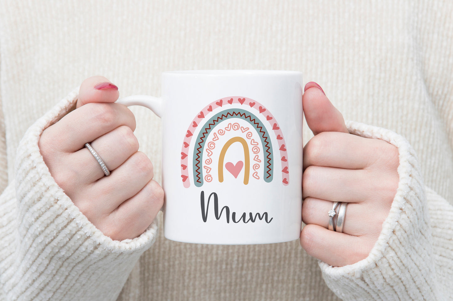 Personalised Rainbow Mug, gift for mum, gift for mummy, gift for grandma, gift for her, new mum gift, new grandparent gift
