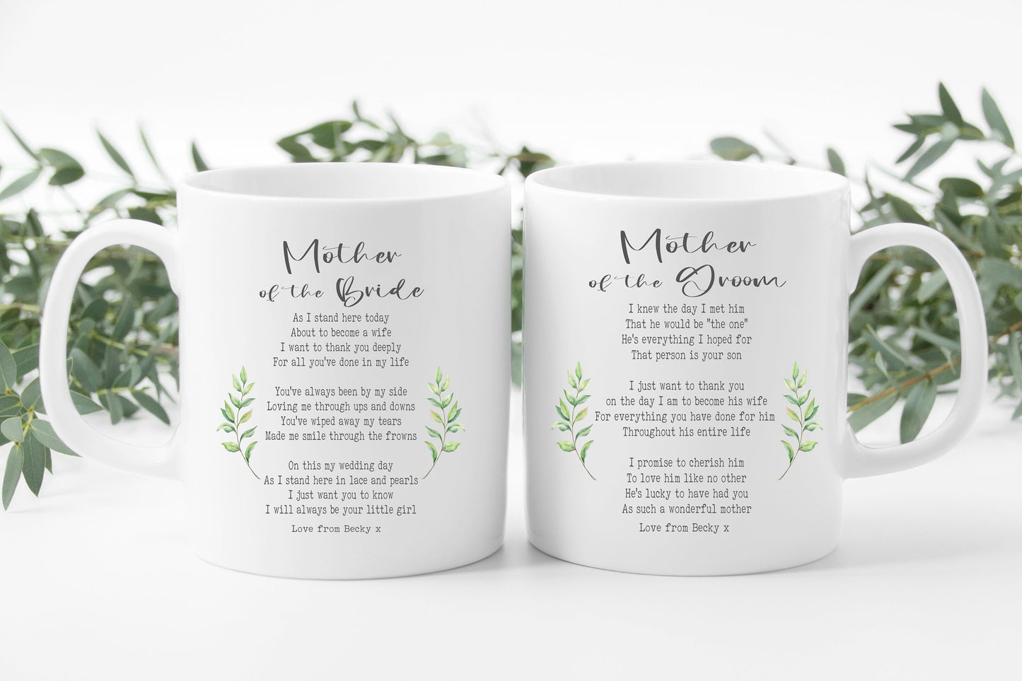 Personalised Mother of Bride/Groom Poem Mug: Wedding Thank You Gift
