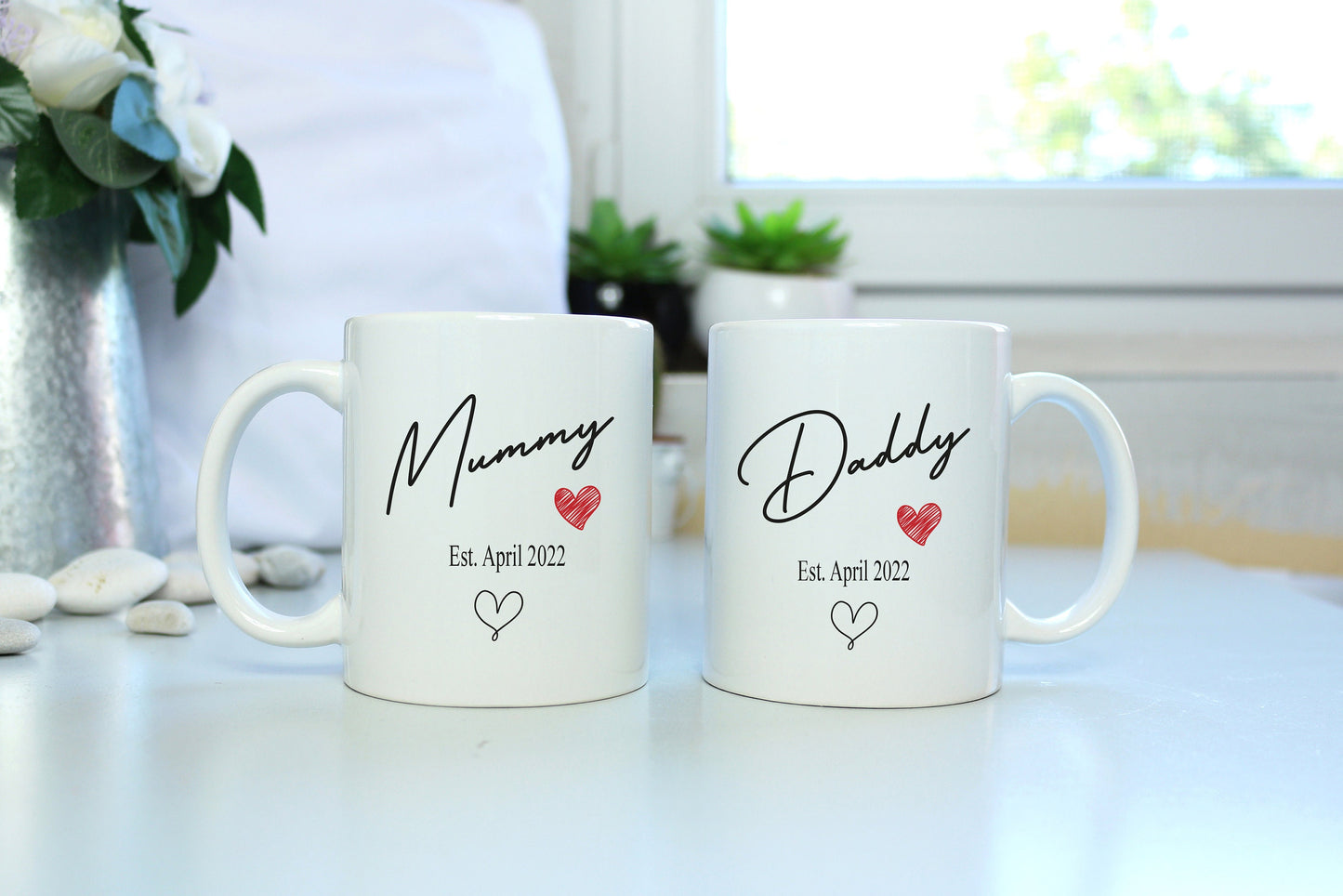 Personalised Mummy & Daddy Mug Set - New Parent Gift