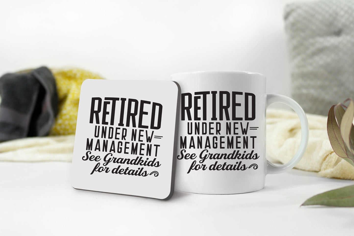 Funny Retirement Mug: Under New Management, Grandkids Gift, retirement gift