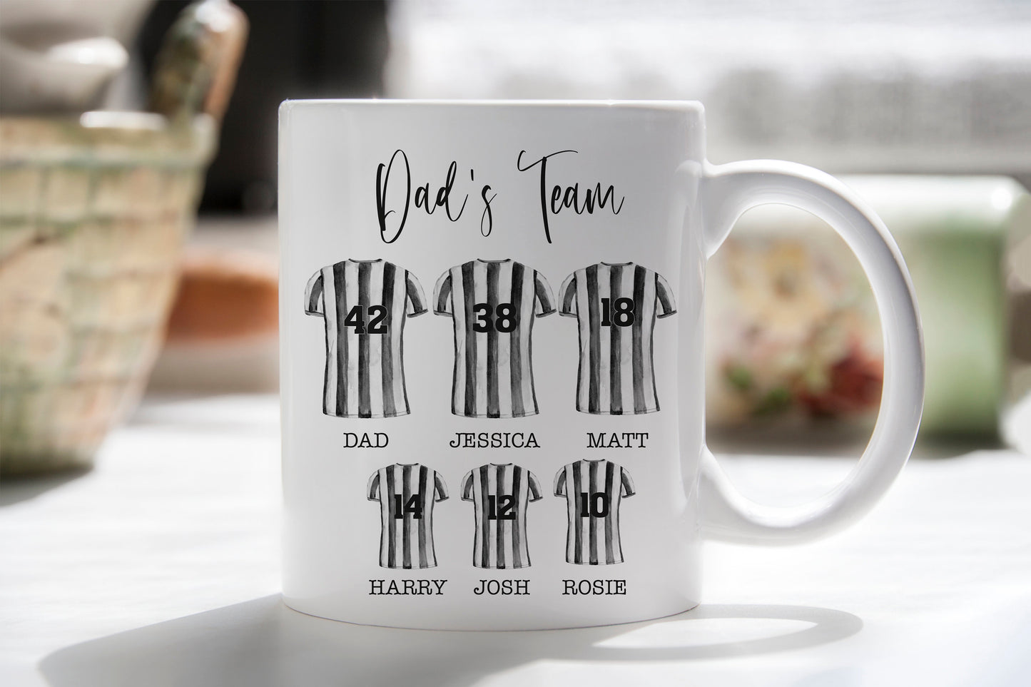 Personalised Football mug, gift for football fan, dad's team, grandad's team, personalised football team gift