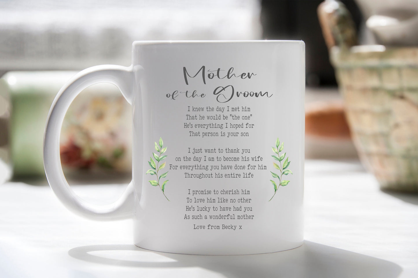 Personalised Mother of Bride/Groom Poem Mug: Wedding Thank You Gift