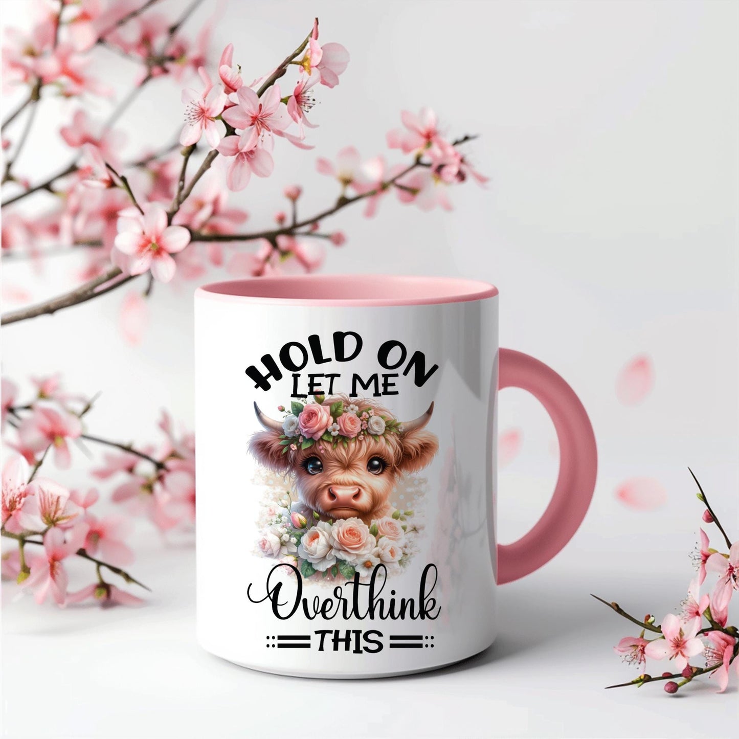 Highland Cow Mug: Funny Overthinking Quote, Sarcastic Gift, autumn mug, coffee lover gift