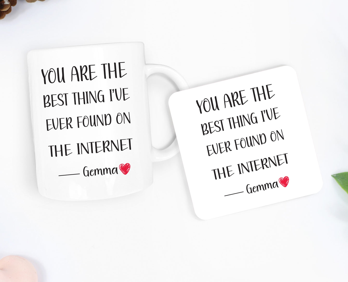 Personalised Valentine's Day Mug, Funny Gift for Boyfriend, Girlfriend, online dating, internet, best thing found on the internet