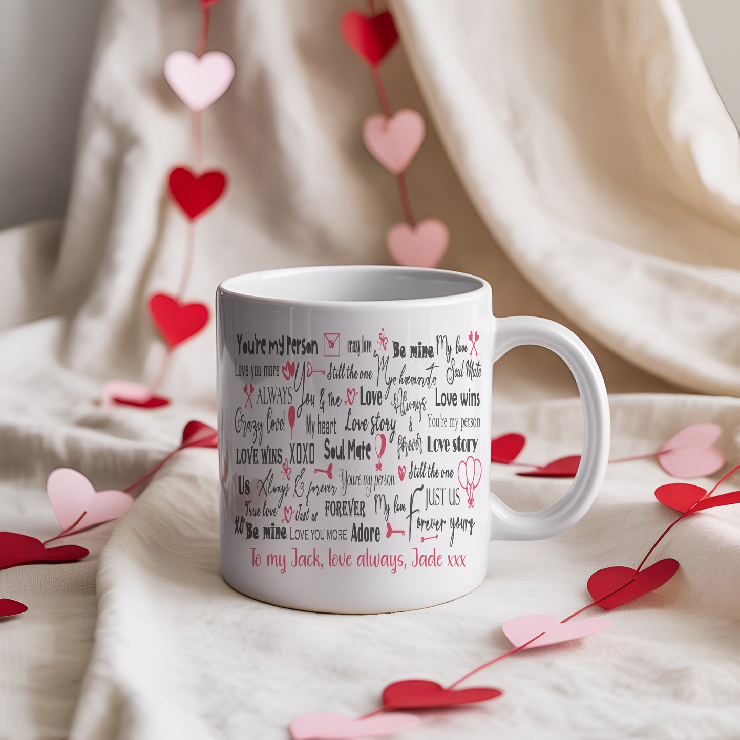Personalised Valentine's Day Mug, love quote, cute valentine gift, for girlfriend, for boyfriend, gift for her, gift for him