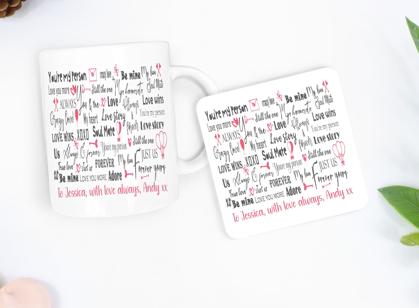Personalised Valentine's Day Mug, love quote, cute valentine gift, for girlfriend, for boyfriend, gift for her, gift for him