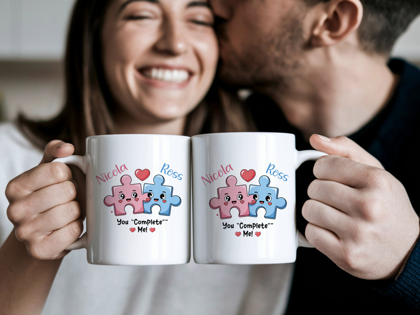 Personalised Cute couple gift, you complete me, jigsaw, funny couple gift, boyfriend, girlfriend, wife, husband